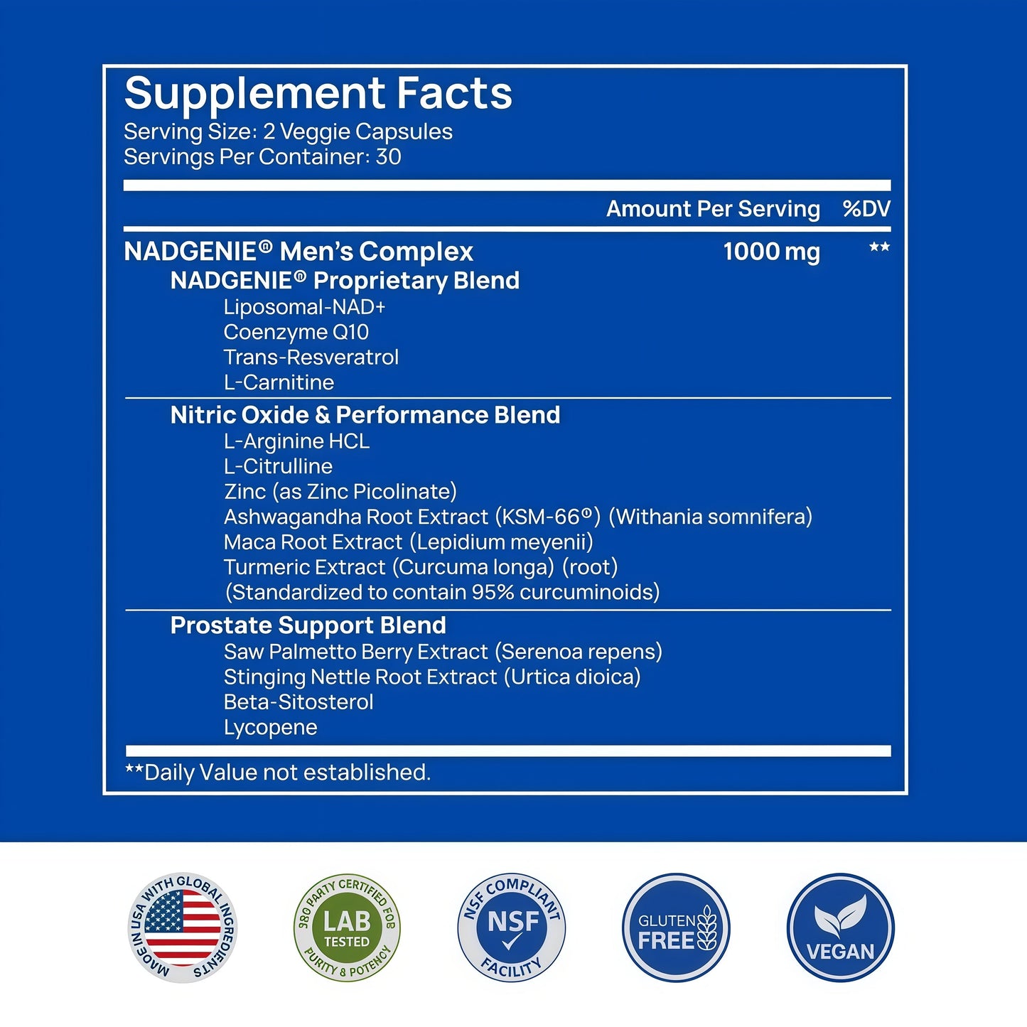 Selerb NAD+ Supplements for Men – Nitric Oxide Prostate Health Supplements for Men with Resveratrol, CoQ10, L Citrulline and Lycopene for Anti-Aging, Stamina & Cellular Energy Support 60 Capsules